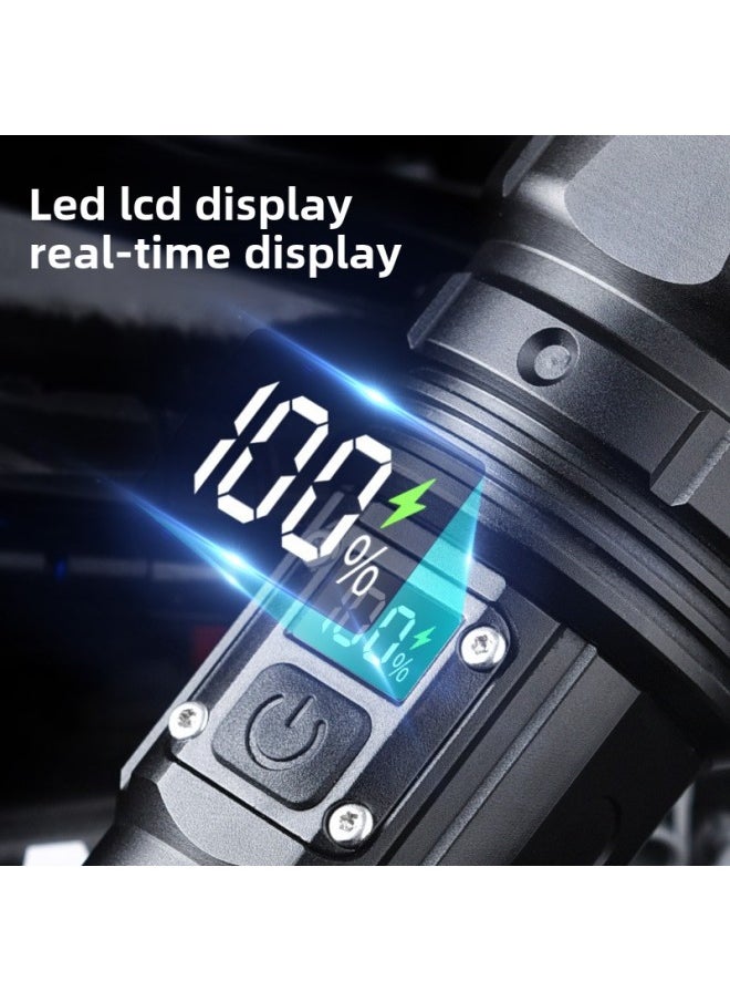 Generic - Super Bright Flashlight LED LCD Screen Long-range Flashlight Strong Outdoor Adventure Flashlight-Color:L922 Dragon Digital Display - Image 1