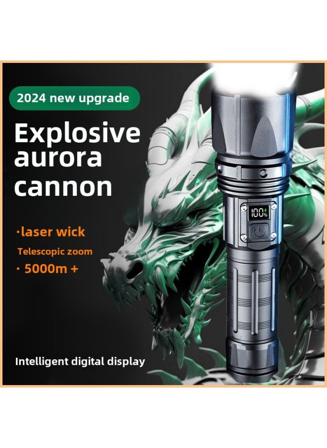 Generic - Super Bright Flashlight LED LCD Screen Long-range Flashlight Strong Outdoor Adventure Flashlight-Color:L922 Dragon Digital Display - Image 1