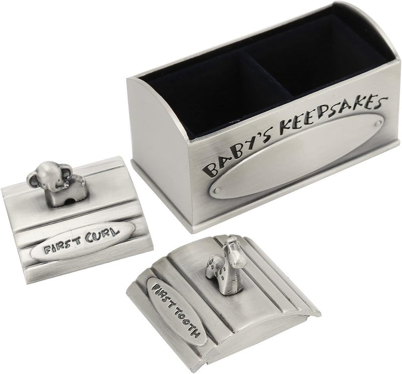Ymiko Baby Keepsake Box Box Kids Tooth Storage Holder Organizer European Beautiful Appearance Tooth Fairy Gifts for Little Children to Keep The Childhood Memory Antique Silver - Image 1