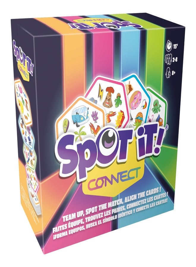Asmodee Spot It! Connect - Fast-Paced Team Matching Game, Quick Reflexes, Fun for Game Night with Family and Friends, Great for Kids & Adults, Ages 8+, 2-8 Players, 15 Minute Playtime - Image 1
