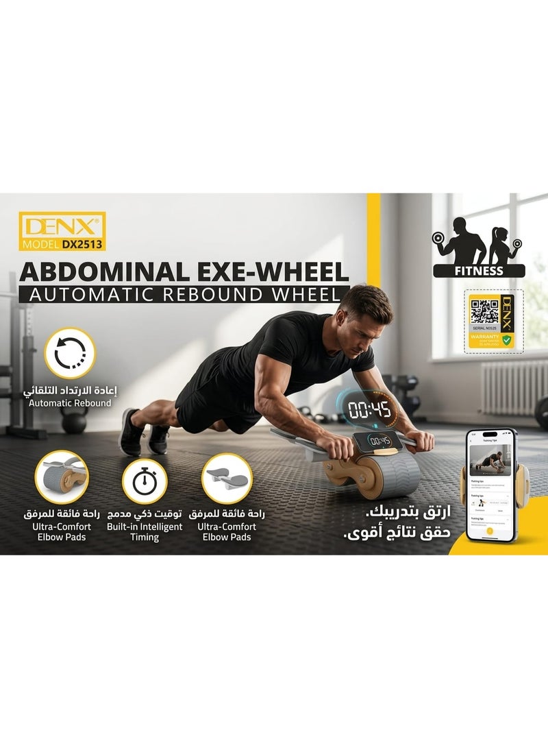Dinex This self-rebounding abdominal exercise machine is designed to strengthen abdominal and core muscles. It features comfortable padding to support elbows and knees for improved stability and reduced strain. - Image 3