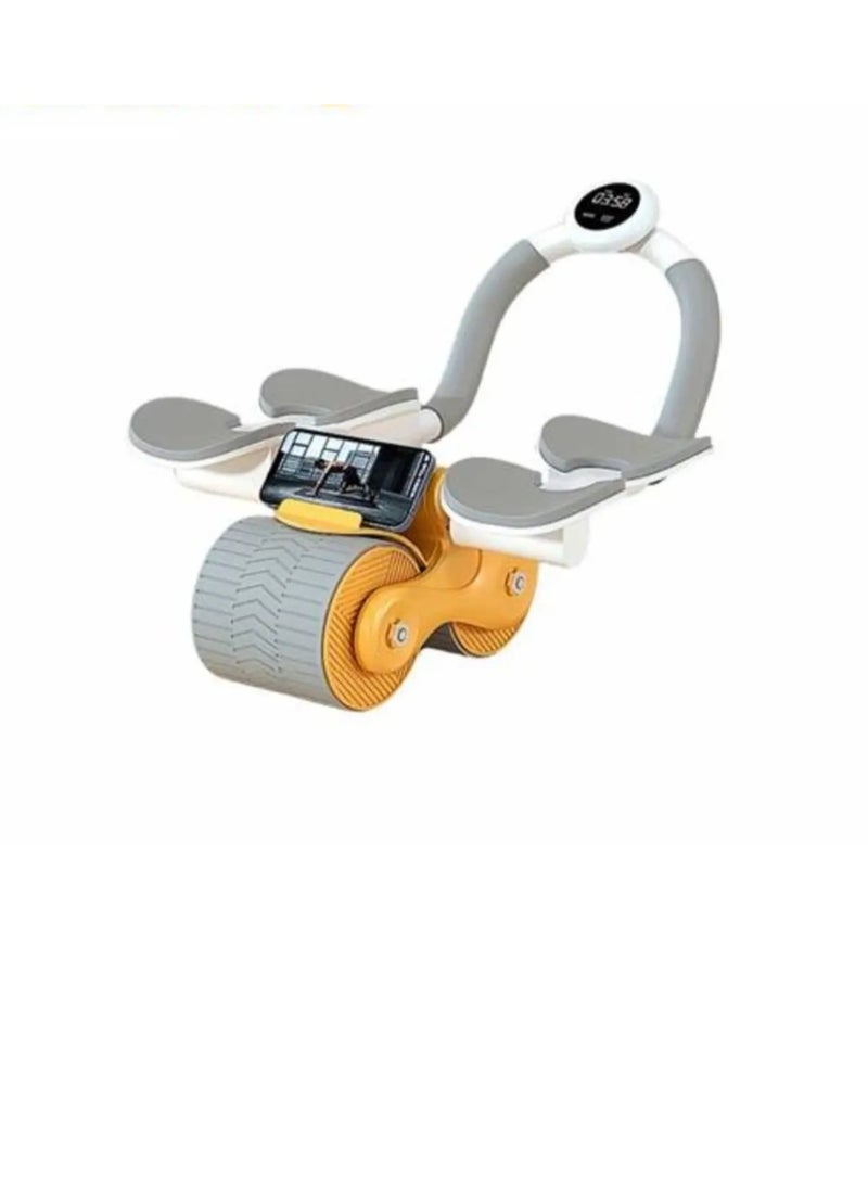 Dinex This self-rebounding abdominal exercise machine is designed to strengthen abdominal and core muscles. It features comfortable padding to support elbows and knees for improved stability and reduced strain. - Image 1