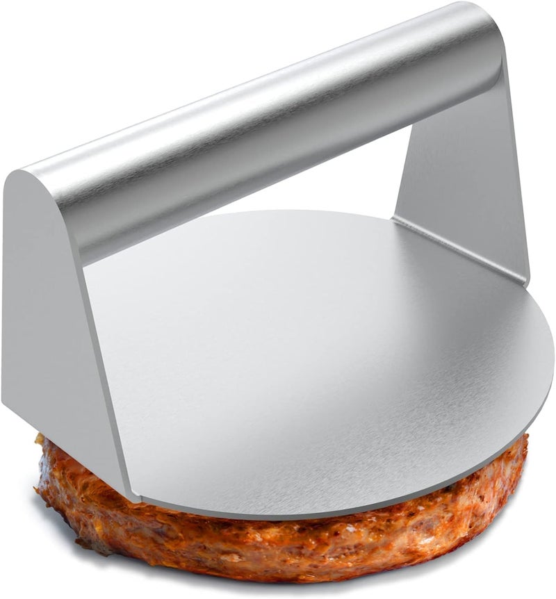 Stainless Steel Burger Press, 6.2 Inch Round Smasher, Non-Stick Smooth Hamburger Press Flat Bottom Without Ridges, Bacon Grill Perfect for Top Griddle Cooking… - Image 1