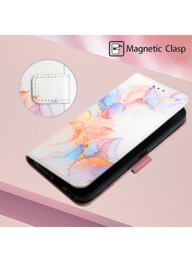 اس-توب جراب لهاتف Motorola Moto E22i 4G/E22 4G PT003 جراب هاتف جلدي قابل للطي بنمط رخامي - Image 5