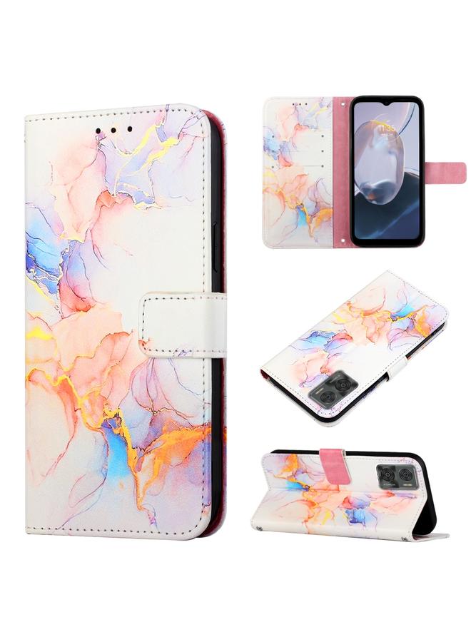 اس-توب جراب لهاتف Motorola Moto E22i 4G/E22 4G PT003 جراب هاتف جلدي قابل للطي بنمط رخامي - Image 1