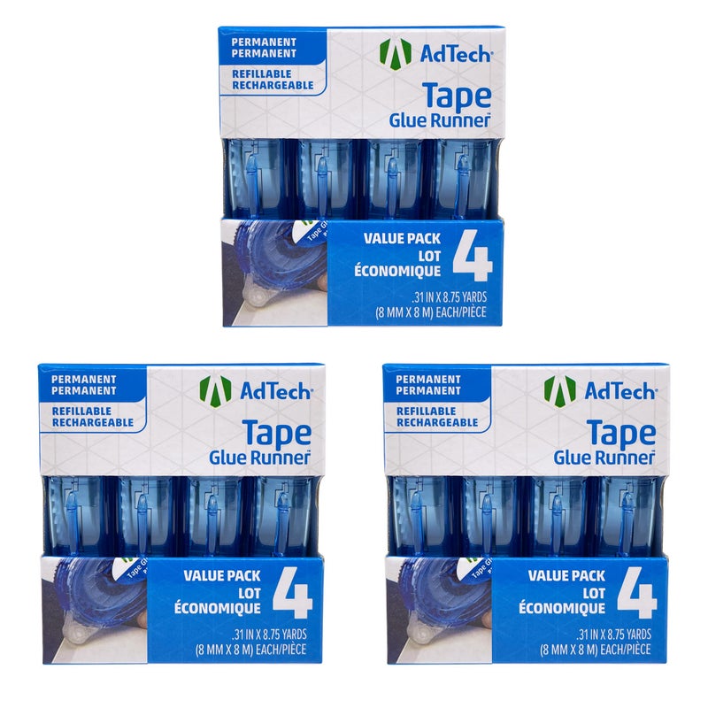 AdTech Permanent Glue Runner, 35 Yards (3-Pack) | Strong, Double-Sided Adhesive for Crafting, Scrapbooking & Office Use | Acid-Free, Reliable Bond - Image 1