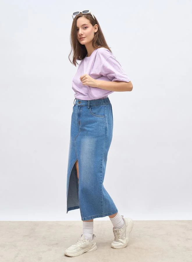 ستايلي Styli Slogan Print Oversized T-Shirt