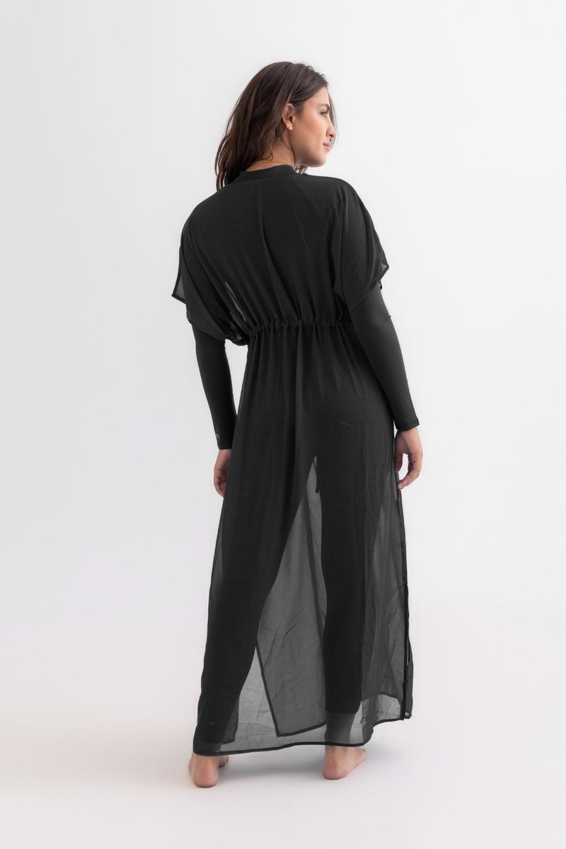 Libra Sport Chiffon Dress - Black - Image 2