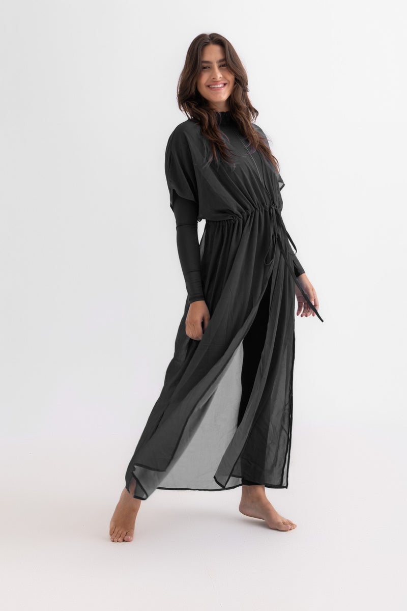 Libra Sport Chiffon Dress - Black - Image 1