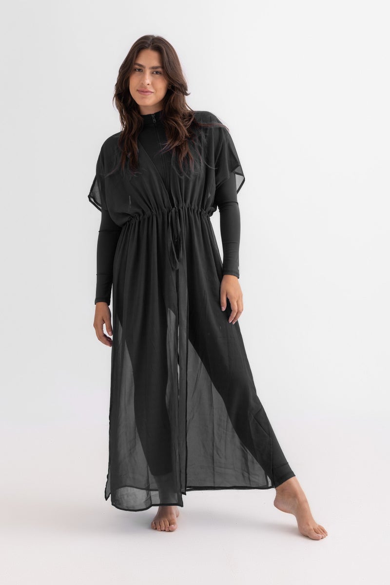 Libra Sport Chiffon Dress - Black - Image 5