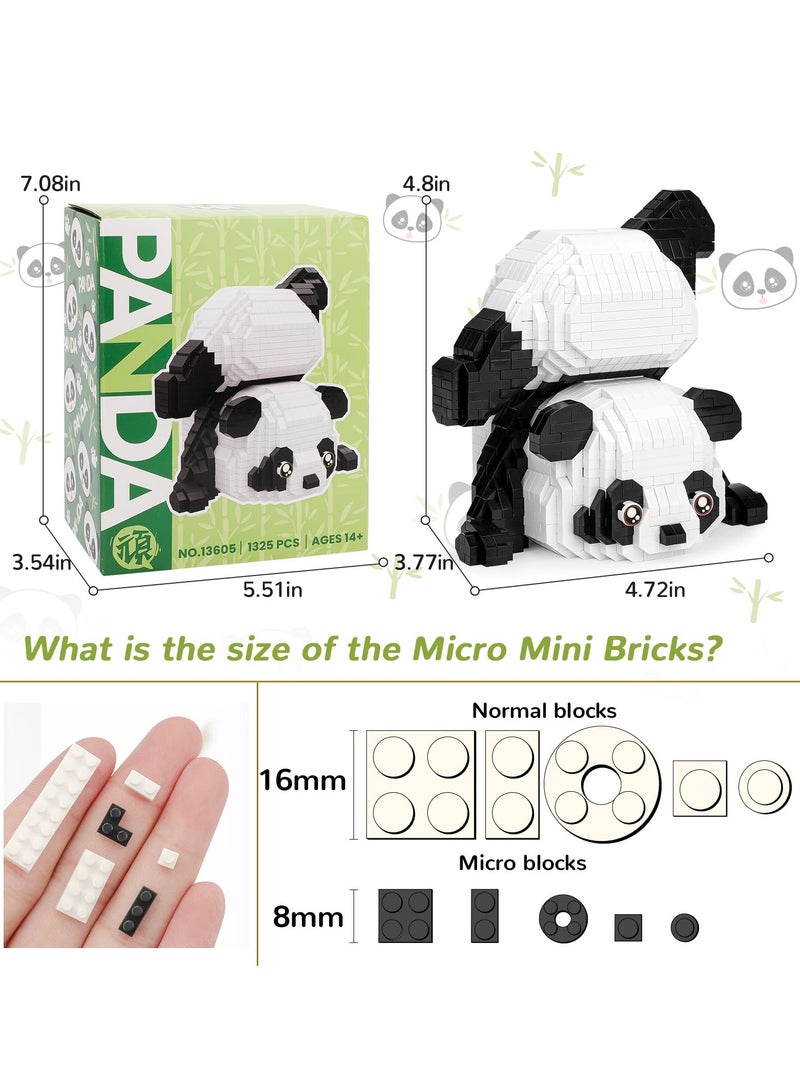 LING Mini Panda building blocks toy set, 1325 pieces, suitable for adults, children's party gifts - Image 2