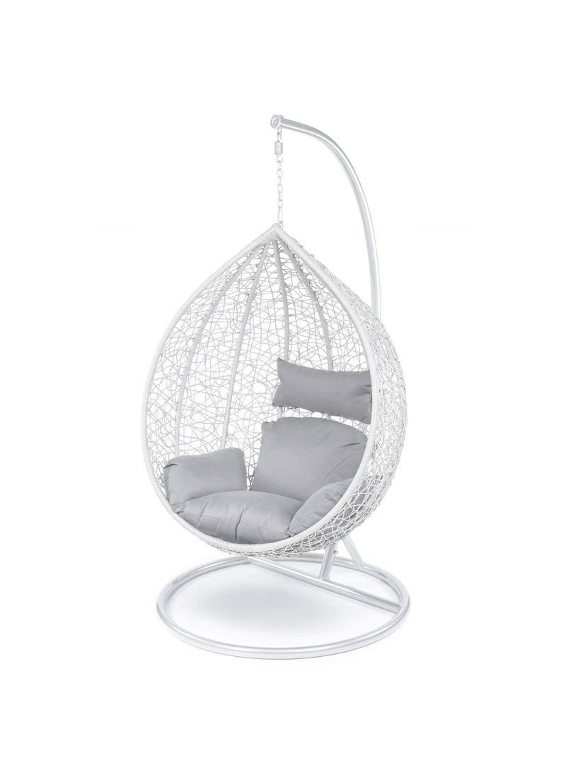 ANAND INDIA GROUPS ANAND INDIA GROUPS Polyester Designer Cushion for Hanging Outdoor Egg Basket Swing ChairGarden Swing Seat Padded Pillow Cushion White  - Image 2