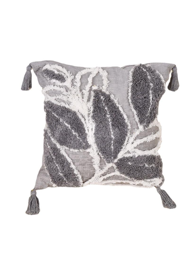 Bluejw Cushion Cover 45x45cm Handcrafted Throw Pillow Cover Boho Decor Cushion Tassel Decorative Pillowcase Woven Throw Tufted for Home Bohemian Decor - Image 1