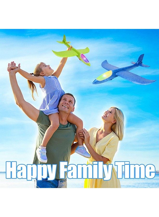 Bootaa 4 Pack Led Light Airplane17.5" Large Throwing Foam Plane2 Flight Mode Gliderflying Toy For Kidsgifts For 3 4 5 6 7 8 9 Years Old Boyoutdoor Sport Toys Birthday Party Favors Foam Airplane - Image 5