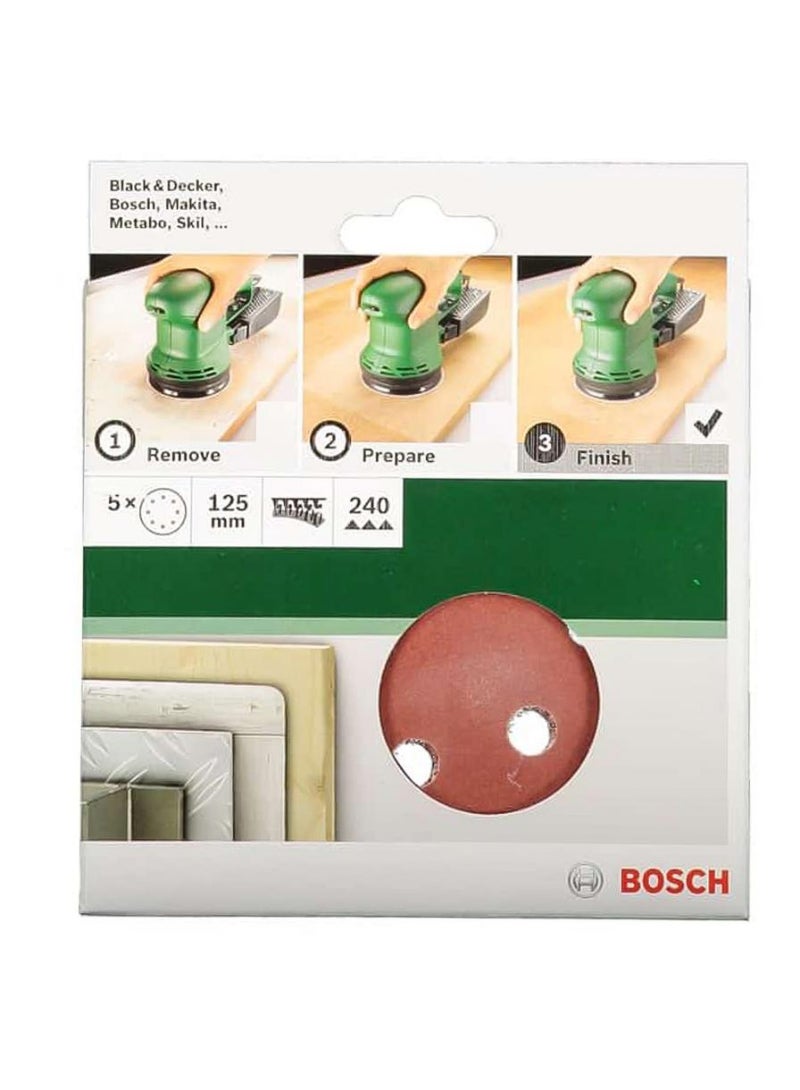 Bosch G240 Velcro Random Orbit Pack Of 5 125mm