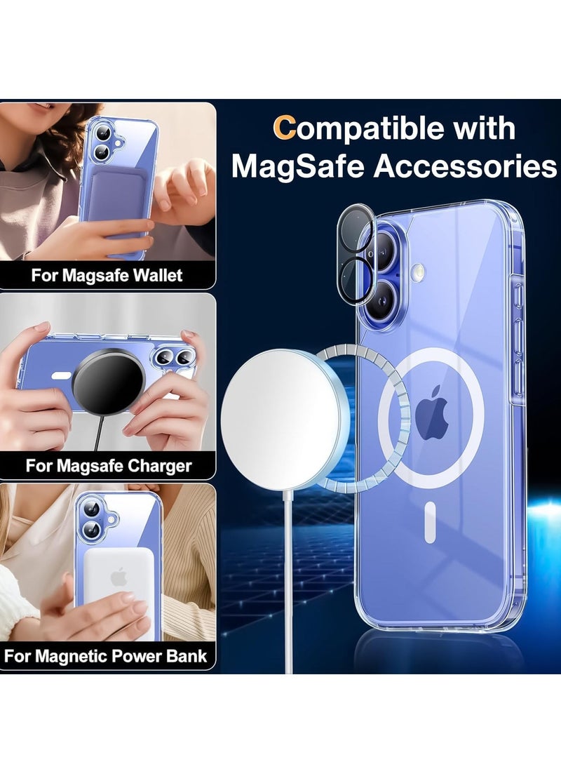 Raxoom iPhone 16 Clear Case with Screen Protector & Camera Lens Protector â€“ Slim, Shockproof Silicone TPU Bumper & Hard PC Cover, Compatible with MagSafe â€“ Transparent - Image 5