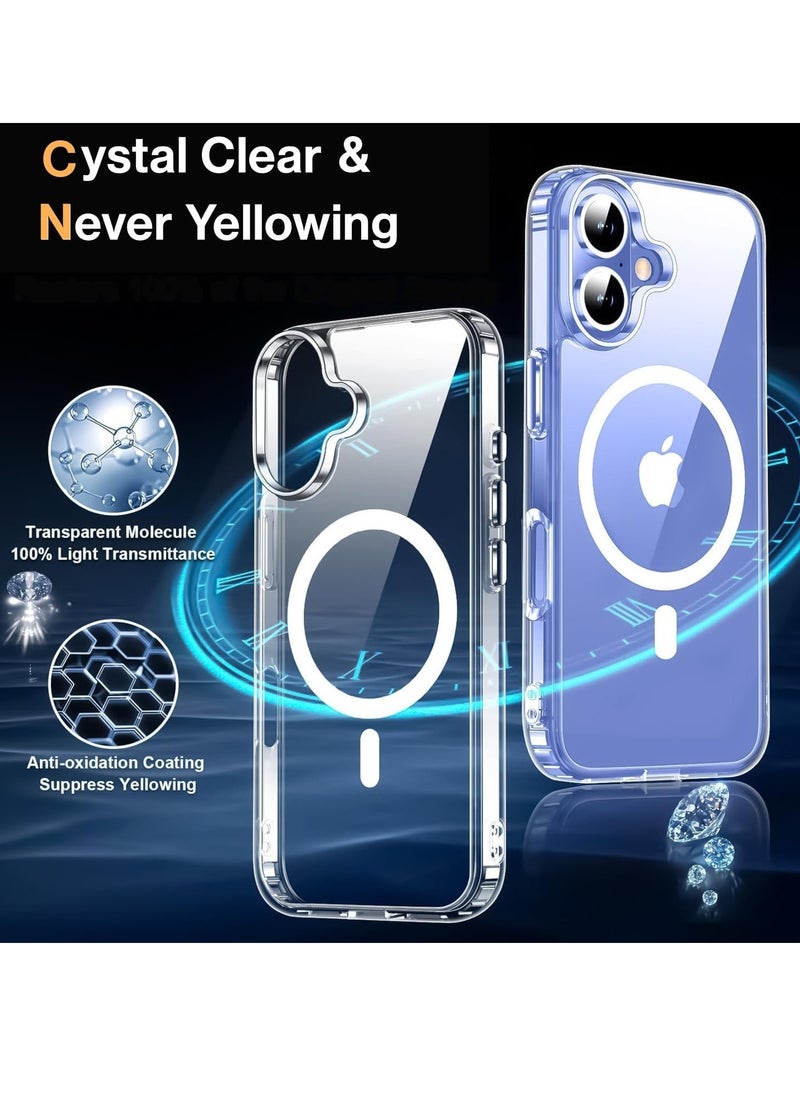 Raxoom iPhone 16 Clear Case with Screen Protector & Camera Lens Protector â€“ Slim, Shockproof Silicone TPU Bumper & Hard PC Cover, Compatible with MagSafe â€“ Transparent - Image 4