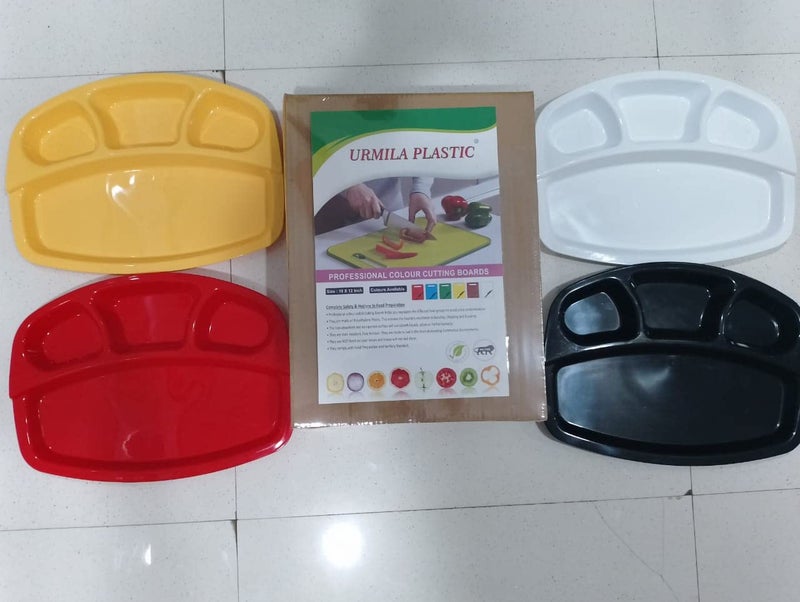 URMILA PLASTIC 4-Compartments Dosa Plate || Food-Grade Unbreakable Material Microwave-Safe (03, Multicolor) - Image 5