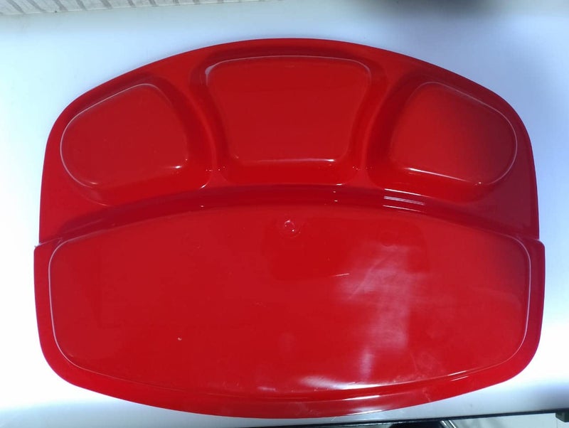 URMILA PLASTIC 4-Compartments Dosa Plate || Food-Grade Unbreakable Material Microwave-Safe (03, Multicolor) - Image 2
