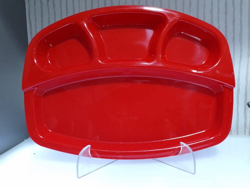 URMILA PLASTIC 4-Compartments Dosa Plate || Food-Grade Unbreakable Material Microwave-Safe (03, Multicolor) - Image 1