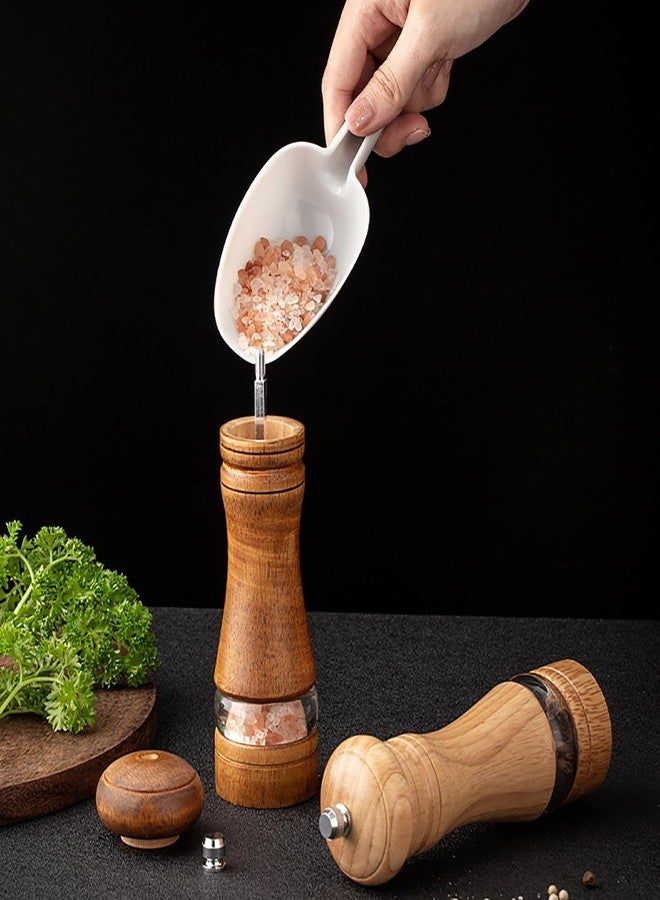 GZLT Wooden Salt and Pepper Shakers,Wood Salt and Pepper Grinder Set - Image 5