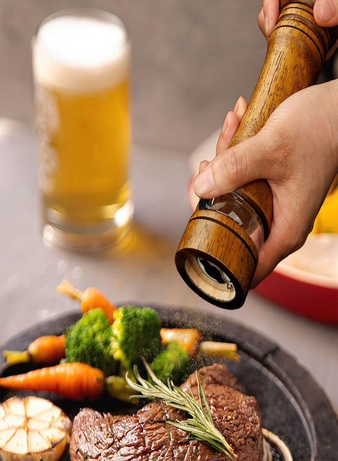GZLT Wooden Salt and Pepper Shakers,Wood Salt and Pepper Grinder Set - Image 4