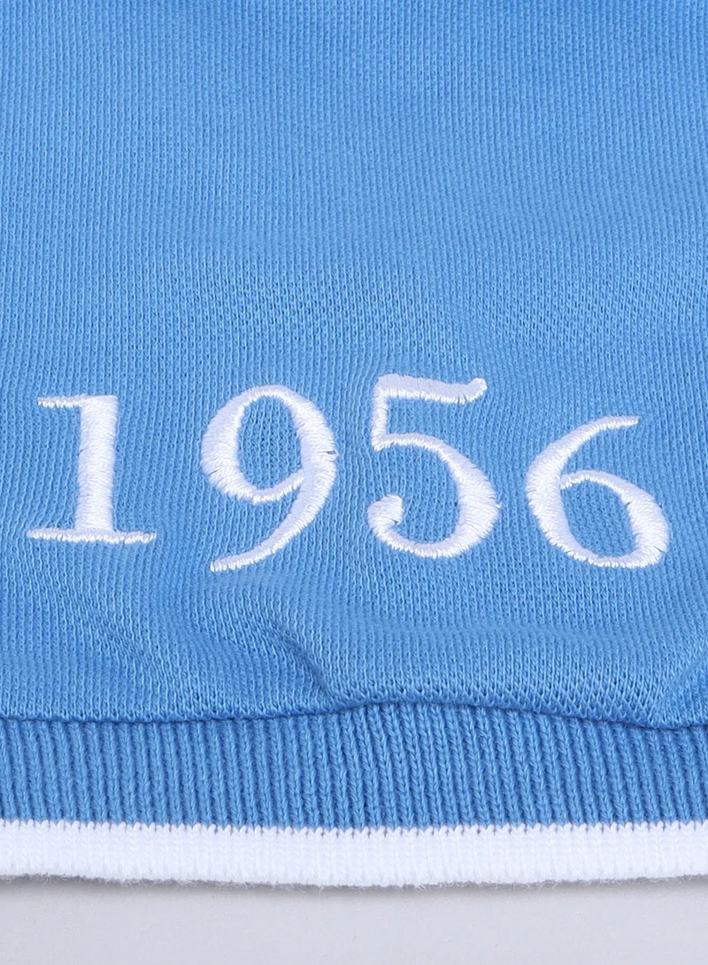 victor and jane Senior Boys' Polo T-Shirt – Blue colour with Embroidered Label detail