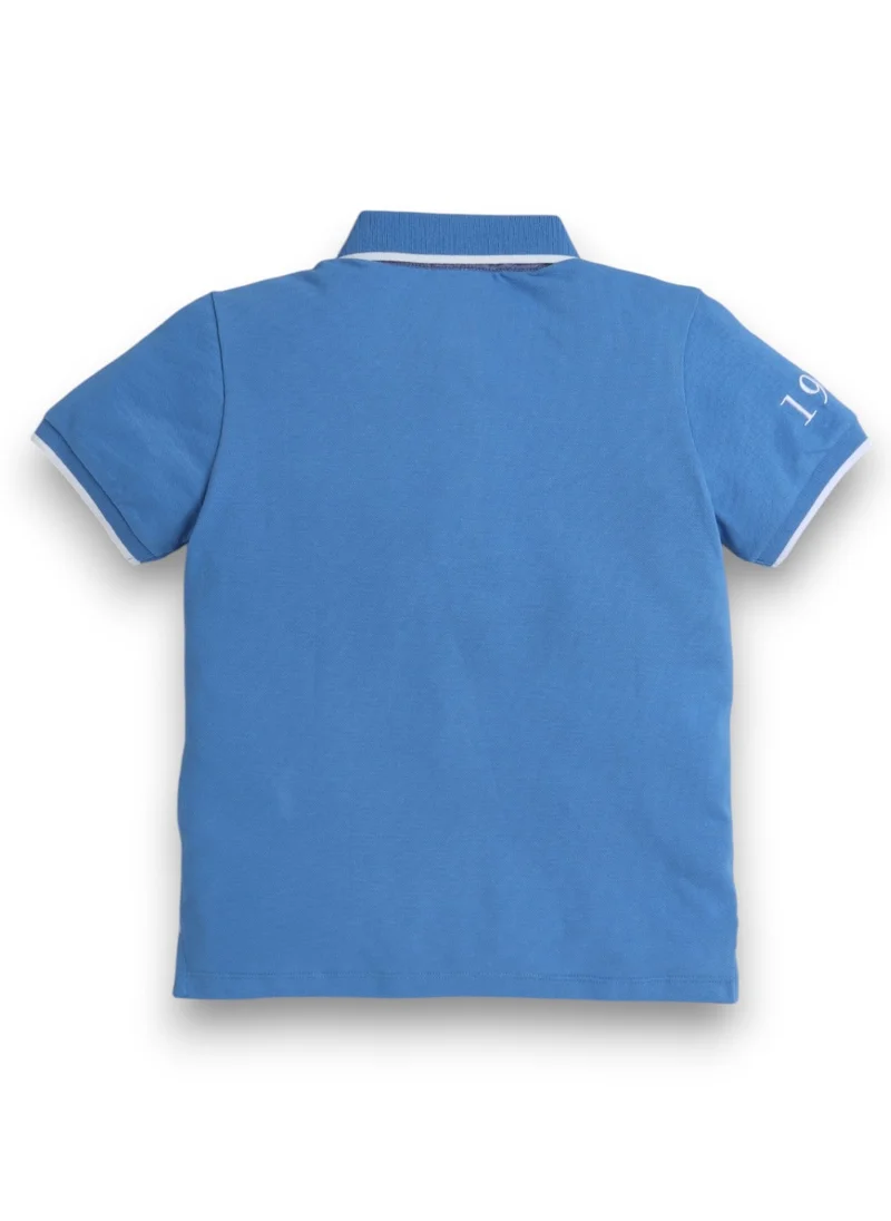 victor and jane Victor & Jane Senior Boys' Polo T-Shirt – Blue colour with Embroidered Label detail