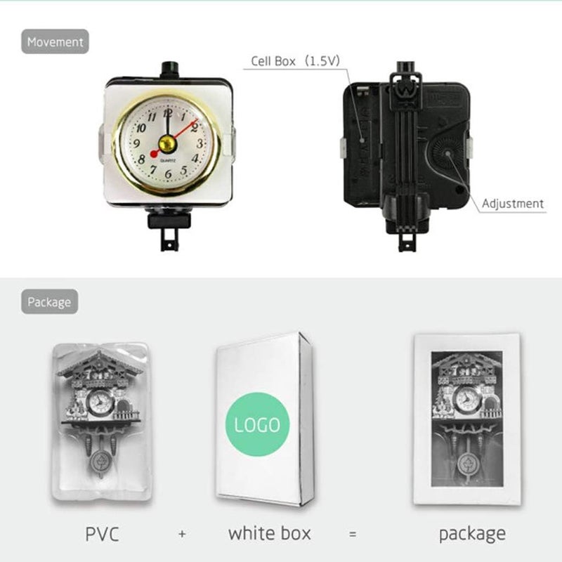 klarako Cuckoo Clock Wall Clock with Bird, Watch, Children Decoration, Home Time Watch  A - Image 2