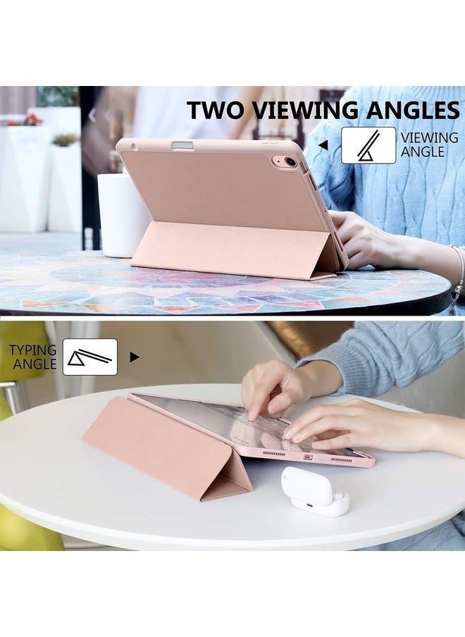 Rose Pink Trifold Stand Case for iPad Air 13" M2 (2024) & iPad Pro 12.9" (6th/5th/4th Gen) with Pencil Holder & Soft TPU Back - Image 5