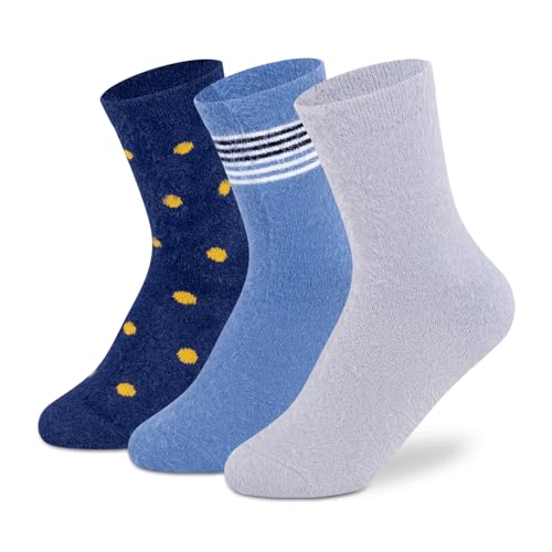 Supersox Regular Length Cute Fuzzy Thermal Control Socks for Girls, Breathable, Anti Odour & Moisture Absorbent with a Extra Durable Welt, Ideal For All Day Wear (Pack Of 3) (2-5 Years) - Image 1