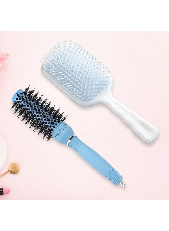 Hearts Hair Brush | Bristles Brush | Hair Brush With Paddle | Sharp Hair Brush For Woman | Suitable For All Hair Types | Tgx5232-Xh45Ble | Ice Blue & Blue - Image 1