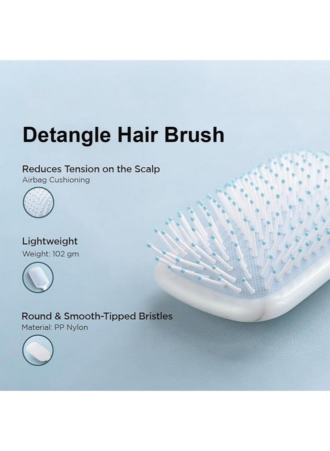 Hearts Hair Brush | Bristles Brush | Hair Brush With Paddle | Sharp Hair Brush For Woman | Suitable For All Hair Types | Tgx5232-Xh45Ble | Ice Blue & Blue - Image 5