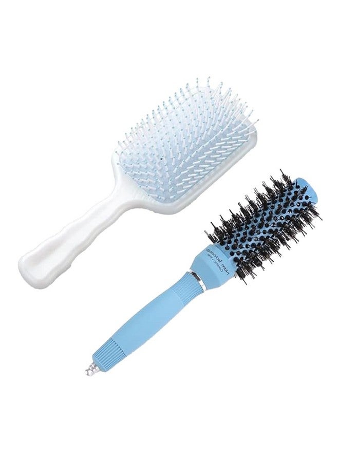Hearts Hair Brush | Bristles Brush | Hair Brush With Paddle | Sharp Hair Brush For Woman | Suitable For All Hair Types | Tgx5232-Xh45Ble | Ice Blue & Blue - Image 2
