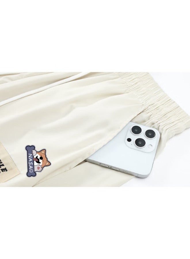 Nasa Marvel Men's Casual Pants Summer Lightweight Quick-dry Straight-leg Loose Stretch Sports Breathable Pants Beige M - Image 3