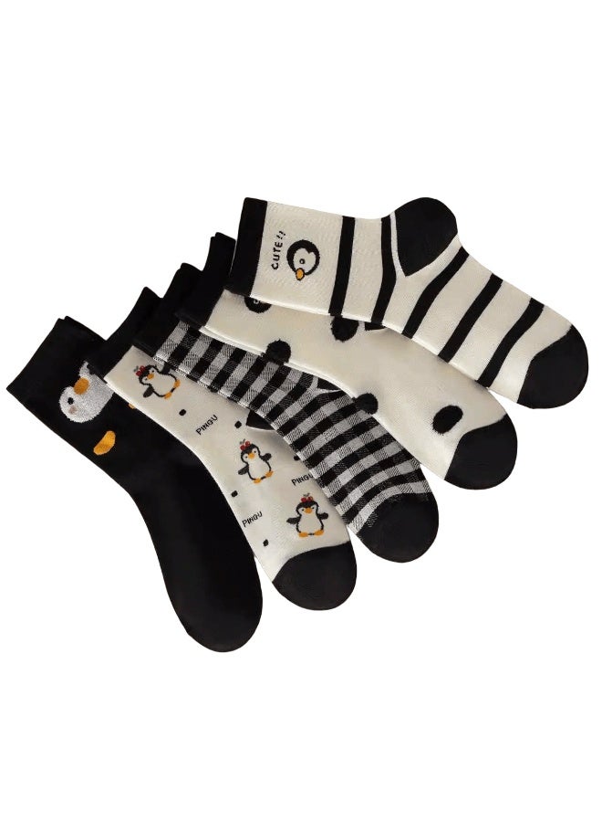 "SMARTEDGE Women's Socks, Fantasy Cheek Print, Unique and Stylish, 6 Pairs, Multicolor"