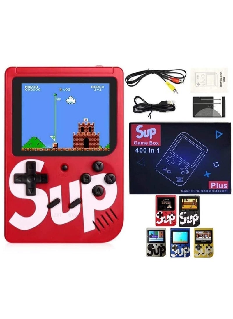 ELTRAZONE generic SUP Game Box Plus 400 in 1 Retro Mini Gameboy Console 3.0 Inch - Portable Rechargeable Single Player (Red) - Image 1