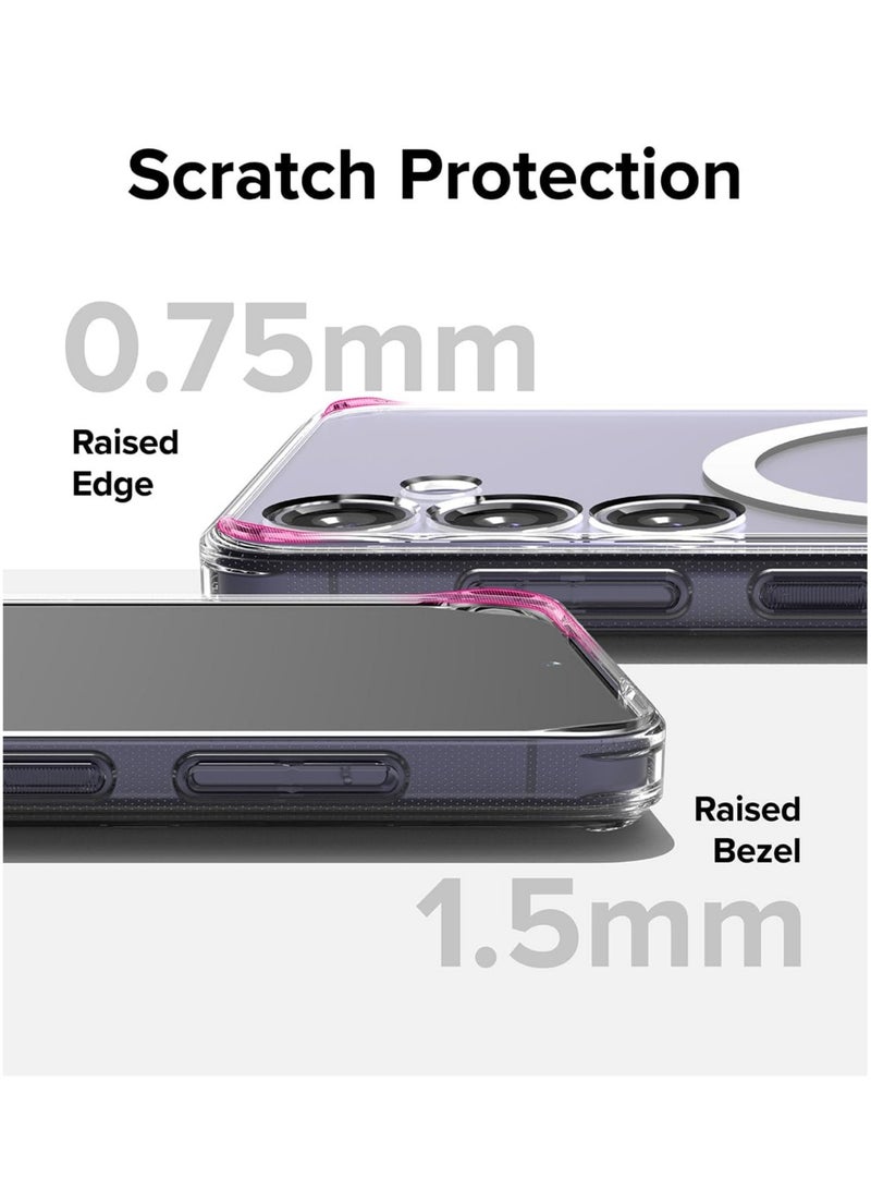 Fusion Magnetic [Compatible with MagSafe] Designed for Samsung Galaxy S24 Case, Transparent Shockproof TPU Bumper Sturdy Protective Phone Cover for Magnetic Accessories - Clear - Image 4