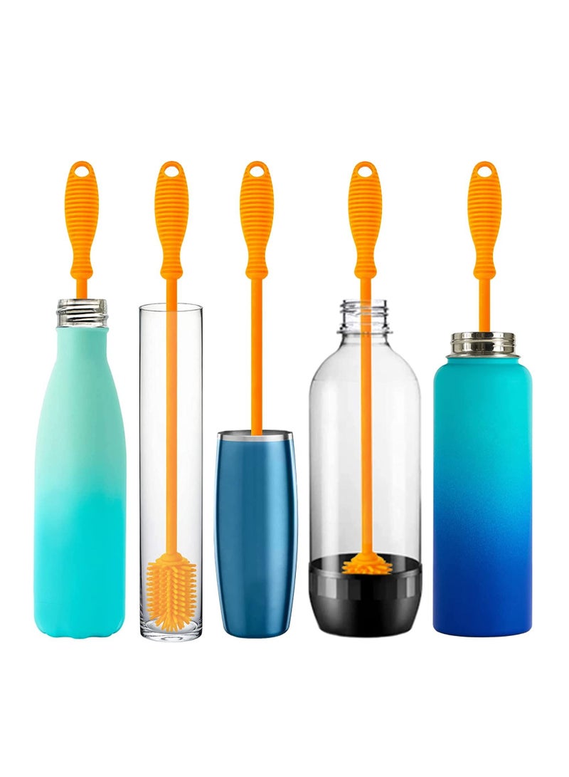 Silicone Bottle Brush - One 12.5" Bottle Cleaner for your  Sports Bottle Vase and Glassware - Best Antibacterial Water Bottle Cleaning Brush for Washing Narrow Neck Containers - Image 2