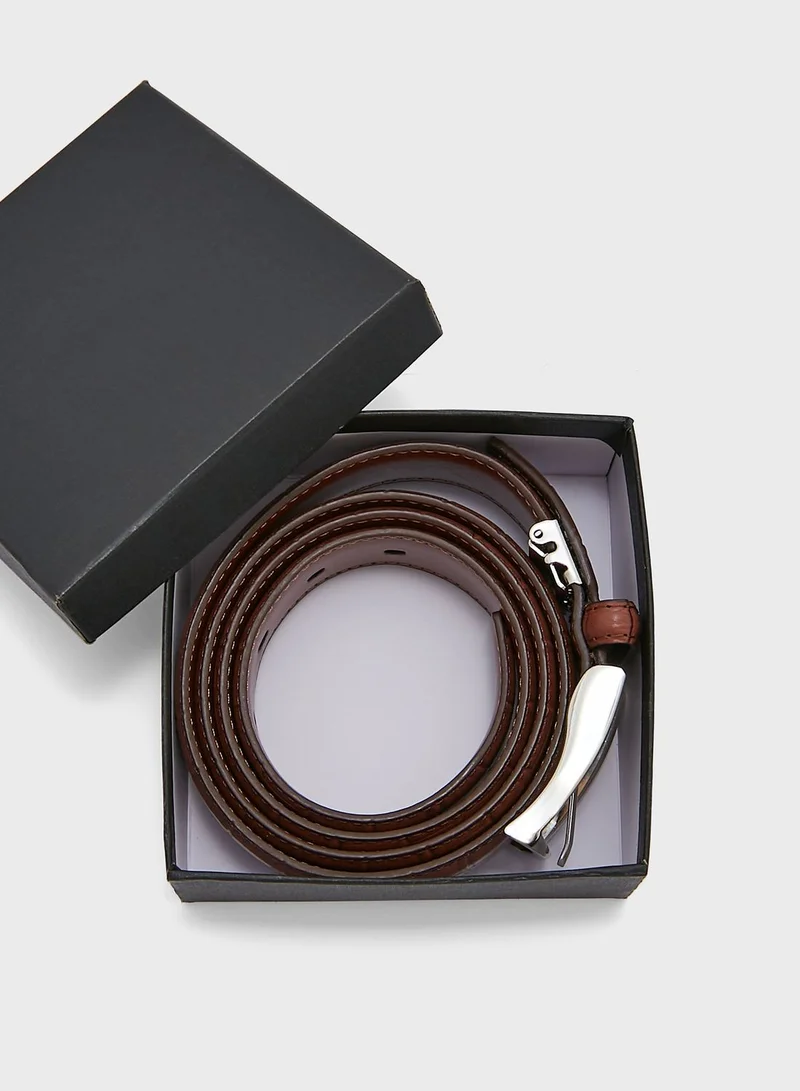Robert Wood Genuine Leather Croc Formal Belt