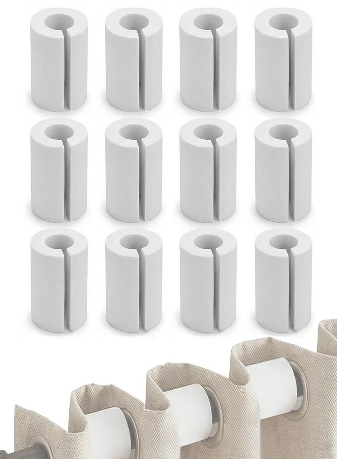 Avoirdus 12 PCS Curtain Spacers for Curtain Rods, 85 mm EVA Foam Drapery Spacers with Side Cut Design, Snap On Curtain Rod Attachments for Even Curtain Pleats, Curtain Rod Spacers for Home Bathroom Living Room - Image 1