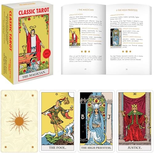 Wyspell Classic Tarot Cards for Beginners Original Tarot Cards with Guide Book Beginner Friendly Traditional Tarot Deck Light - Image 1