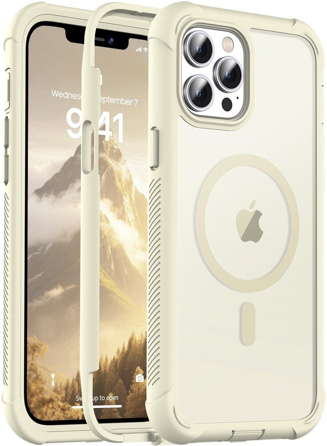 jaroco for iPhone 12 Pro Max case, [Compatible with MagSafe][Military Grade Drop Protection][Heavy Duty Protection][Non-Slip][Shockproof] with 2-Layer Durable Bumper Phone Case 6.7''-Antique White - Image 1