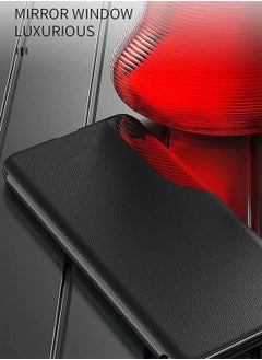 Wtech Xiaomi Redmi Note 14 Pro+ / Redmi Note 14 Pro Plus 5G 2024 Smart Mirror Window Flip Phone Case Auto Sleep Wake Cover - Black  - Image 5