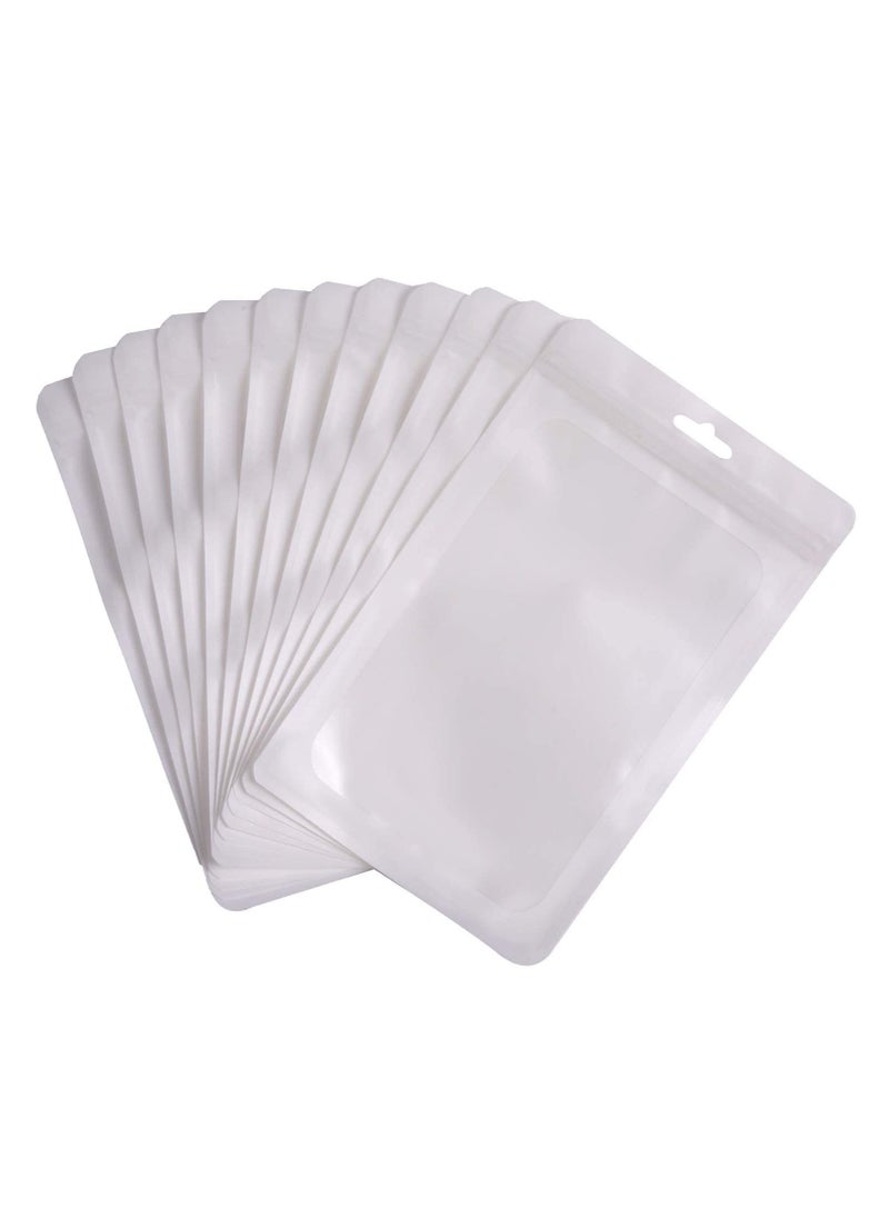 Excefore 100 Pieces Of Food Storage Bag, Resealable Polyester Film Bag, Odor Protection Bag With Zipper And Transparent Window Packaging For Sealing Storage Supplies (White)  - Image 1