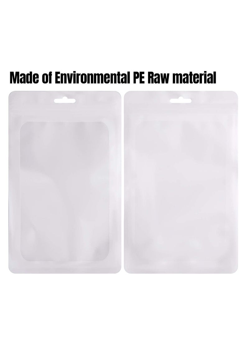 Excefore 100 Pieces Of Food Storage Bag, Resealable Polyester Film Bag, Odor Protection Bag With Zipper And Transparent Window Packaging For Sealing Storage Supplies (White)  - Image 2