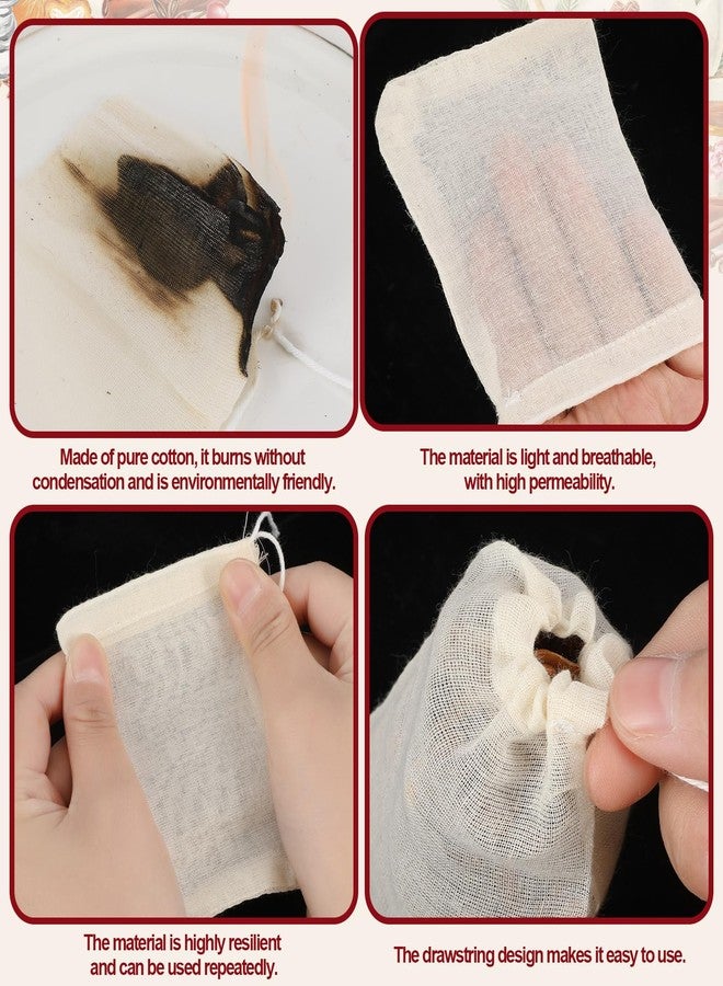 SilTriangle 40 Sets Mulling Spices Bags Kit 40 Cotton Filter Bags 40 Tea Bag Cards Mulling Spice Storage Without Spices for Apple Cider Mulled Wine Glühwein Hot Toddy Christmas Winter Holiday Drinks - Image 5