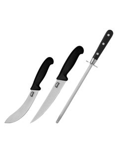 Samura Samura Butcher Kitchen Knives Set of 2 | Skinning Knife, Butcher Knife, Honing Rod, Bag | AUS-8 Stainless Steel Blades | Professional Grade | Precision Cutting | Hardness 58-59 HRC | Anti Slip  - Image 3
