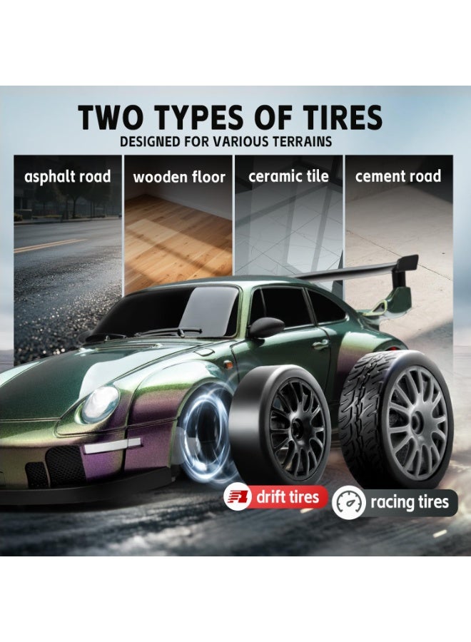 ال لايف سيارة دريفت تعمل بالتحكم عن بعد، بمقياس 1:24 مع أضواء LED، سيارات عالية السرعة تعمل بالتحكم عن بعد بتردد 2.4 جيجاهرتز وسرعة 20 كم/ساعة، إطارات دريفت وبطاريتان، فكرة لعبة سباق رياضية هدية للبالغين والأولاد والبنات والأطفال - Image 5