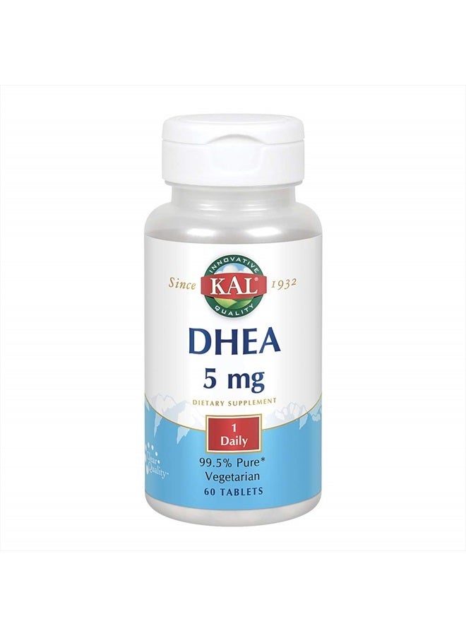 KAL DHEA-5 Tablets, 5mg, 60 Count - Image 1